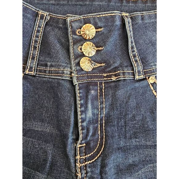 Silver Diva Dark Wash Juniors Size 3 Rhinestones Push up Jeans NWOT - Picture 6 of 12